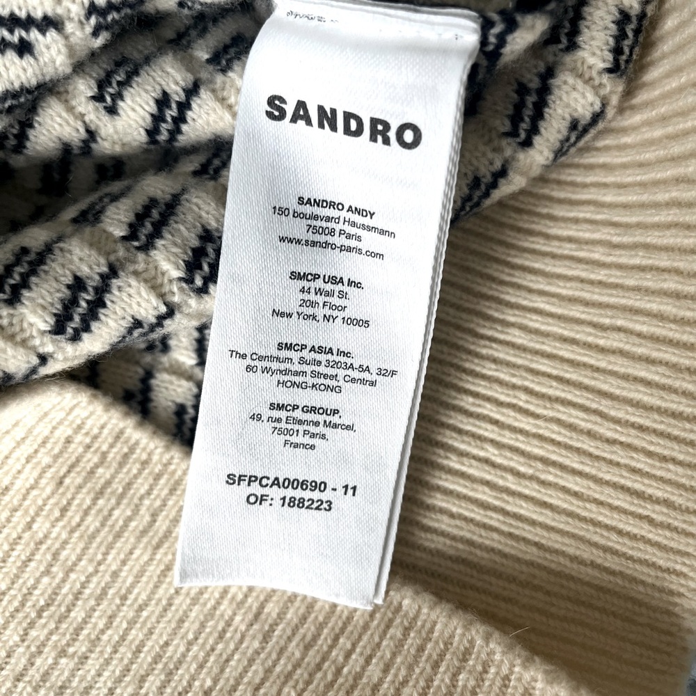 Sandro Paris Wool Cardigan Size 1 Like New - Picture 5 of 6